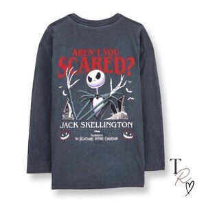 Disney The Nightmare Before Christmas Kids Long Sleeve Grey Shirt Boys Size 10